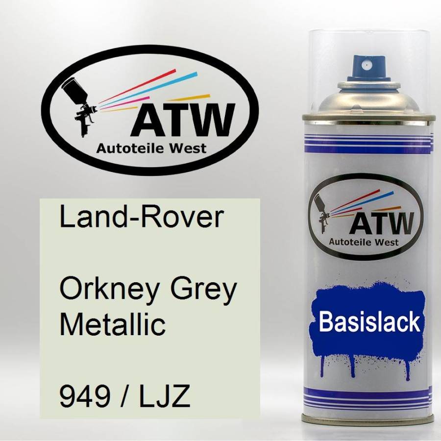 Land-Rover, Orkney Grey Metallic, 949 / LJZ: 400ml Sprühdose, von ATW Autoteile West.